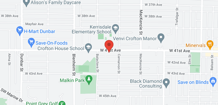 map of 304 3088 W 41ST AVENUE